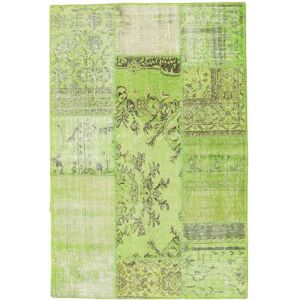 Noue a la main. Origine: Turkey Tapis Fait Main Patchwork 120X181 Vert (Laine, Turquie)