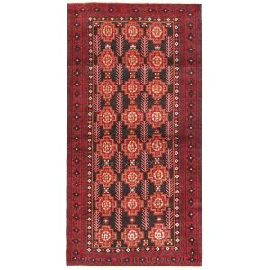 Noue a la main. Origine: Persia / Iran Tapis Persan Baloutche 99X195 Rouge/Rouge Fonce (Laine, Perse/Iran)