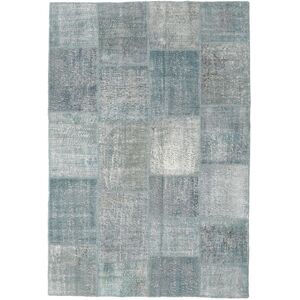 Noue a la main. Origine: Turkey Fait Main Patchwork Tapis 157X230 Tapis De Laine Gris/Gris Clair Petit Tapis