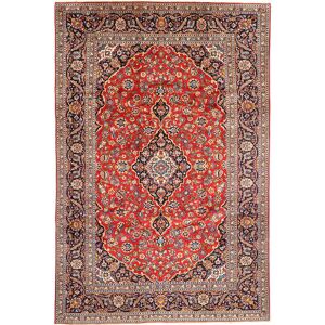 Noue a la main. Origine: Persia / Iran 240X356 Tapis Kashan Tapis D'orient Rouge/Beige (Laine, Perse/Iran)