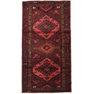 Noue a la main. Origine: Persia / Iran Tapis D'orient Hamadan 107X207 Rouge Fonce/Rouge (Laine, Perse/Iran)