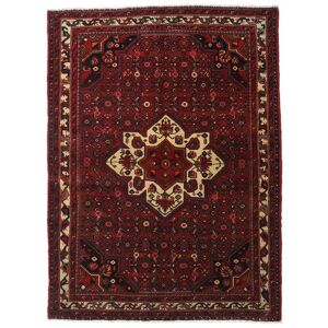 Noue a la main. Origine: Persia / Iran 164X218 Tapis Hosseinabad Tapis D'orient Fait Main Rouge Fonce/Rouge (Laine, Perse/Iran)