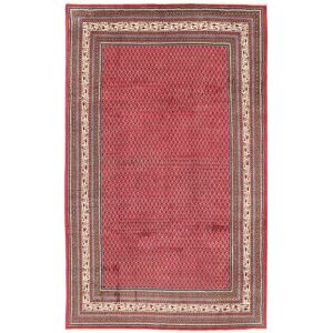 Noue a la main. Origine: Persia / Iran Tapis D'orient Sarough Mir 200X315 Rouge Fonce/Rouge (Laine, Perse/Iran)