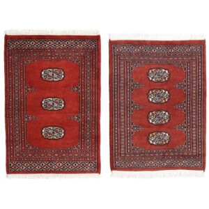 Noue a la main. Origine: Pakistan Tapis Fait Main Pakistan Boukhara 2Ply 63X92 Rouge/Rouge Fonce (Laine, Pakistan)