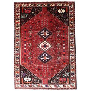 Noue a la main. Origine: Persia / Iran Fait Main Ghashghaï 201X287 Persan Tapis De Laine Rouge/Rouge Fonce Tapis