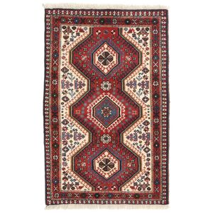 Noue a la main. Origine: Persia / Iran 65X106 Tapis D'orient Yalameh Tapis Rouge/Rouge Fonce (Laine, Perse/Iran)