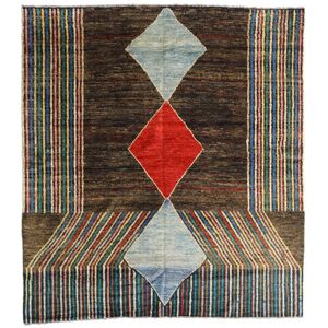 Noue a la main. Origine: Afghanistan 211X234 Tapis Moroccan Berber - Afghanistan Moderne Fait Main Marron/Gris (Laine, Afghanistan)