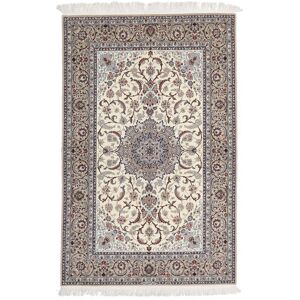 Noue a la main. Origine: Persia / Iran 157X228 Tapis Ispahan Chaîne De Soie Signe Yazdani Tapis D'orient Beige/Gris Clair (Perse/Iran)