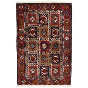 Noue a la main. Origine: Persia / Iran Tapis D'orient Yalameh 104X154 Rouge Fonce/Rouge (Laine, Perse/Iran)