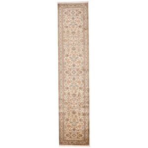 Noue a la main. Origine: India 81X372 Medaillon Petit Cachemire Pure Soie Tapis Soie,