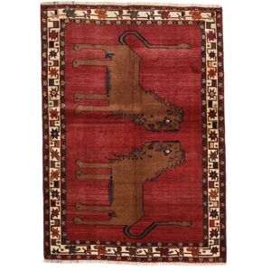 Noue a la main. Origine: Persia / Iran Ghashghaï Tapis 140X200 Persan Tapis De Laine Rouge/Rouge Fonce Petit Tapis