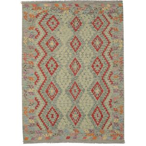 Noue a la main. Origine: Afghanistan Kilim Afghan Old Style Tapis 179X245 Tapis De Laine Vert Fonce/Marron Tapis