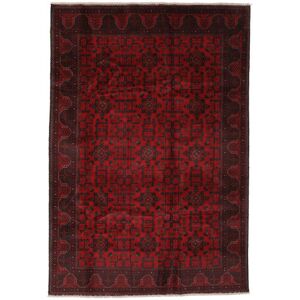 Noue a la main. Origine: Afghanistan 201X291 Tapis Afghan Khal Mohammadi Tapis D'orient Fait Main Noir/Rouge Fonce (Laine, Afghanistan)