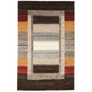 Noue a la main. Origine: India 191X302 Tapis Gabbeh Loribaft Tapis Moderne Noir/Marron (Laine, Inde)