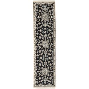 Noue a la main. Origine: Persia / Iran 78X295 Tapis D'orient Naïn Tapis Tapis De Couloir Noir/Marron (Laine, Perse/Iran)