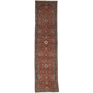 Noue a la main. Origine: Persia / Iran Lillian Ca. 1930 Tapis 88X350 Persan Tapis De Laine Noir/Rouge Fonce Petit Tapis