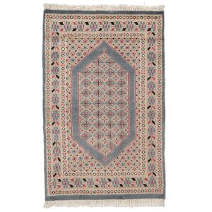 Noue a la main. Origine: Pakistan 77X122 Medaillon Petit Tapis Gris Fonce/Marron Petit