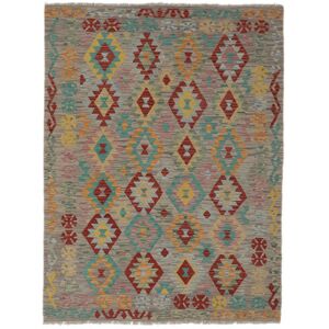 Noue a la main. Origine: Afghanistan Tapis D'orient Kilim Afghan Old Style 152X200 Marron/Jaune Fonce (Laine, Afghanistan)