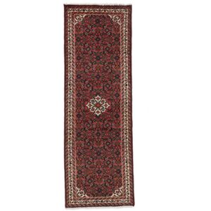 Noue a la main. Origine: Persia / Iran 61X195 Tapis D'orient Hamadan Tapis Tapis De Couloir Noir/Rouge Fonce (Laine, Perse/Iran)