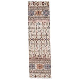 Noue a la main. Origine: Afghanistan Tapis D'orient Shabargan Tapis 84X292 Tapis De Couloir Marron/Beige (Laine, Afghanistan)