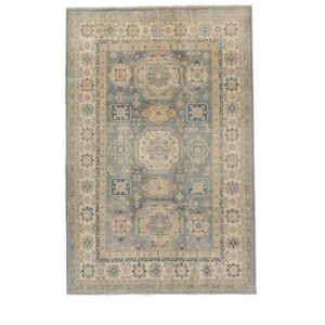 Noue a la main. Origine: Afghanistan Fait Main Kazak Fine 198X298 Tapis De Laine Jaune Fonce/Marron Tapis