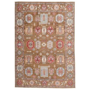 Noue a la main. Origine: Afghanistan Kazak Fine Tapis 245X348 Tapis De Laine Marron/Gris Grand Tapis