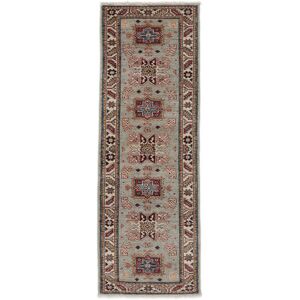 Noue a la main. Origine: Afghanistan 62X177 Tapis D'orient Kazak Ariana Tapis De Couloir Marron/Noir (Laine, Afghanistan)