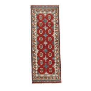 Noue a la main. Origine: Afghanistan 77X205 Tapis D'orient Afghan Fine Tapis Tapis De Couloir Rouge Fonce/Marron (Laine, Afghanistan)