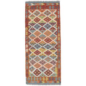 Noue a la main. Origine: Afghanistan 83X196 Tapis D'orient Kilim Afghan Old Style Tapis Tapis De Couloir Rouge Fonce/Petrole Fonce (Laine, Afghanistan)