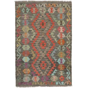 Noue a la main. Origine: Afghanistan 100X148 Tapis D'orient Kilim Afghan Old Style Tapis Marron/Jaune Fonce (Laine, Afghanistan)