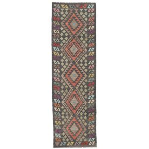 Noue a la main. Origine: Afghanistan 88X286 Tapis Kilim Afghan Old Style Tapis D'orient Tapis De Couloir Marron/Noir (Laine, Afghanistan)