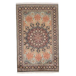 Noue a la main. Origine: India 96X152 Tapis Cachemire Pure Soie Tapis D'orient Marron/Noir (Soie, Inde)