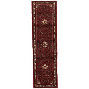 Noue a la main. Origine: Persia / Iran Tapis Hosseinabad Tapis 82X295 Tapis De Couloir Noir/Rouge Fonce (Laine, Perse/Iran)