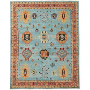 Noue a la main. Origine: India Fait Main Usak Indo 246X312 Tapis De Laine Marron/Petrole Grand Tapis