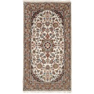 Noue a la main. Origine: India Fait Main Kashan Indo Tapis 90X168 Tapis De Laine Marron/Beige Petit Tapis