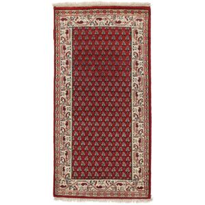 Noue a la main. Origine: India Tapis D'orient Mir Indo 62X122 Rouge Fonce/Marron (Laine, Inde)