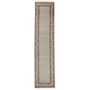 Noue a la main. Origine: India Tapis D'orient Mir Indo Tapis 80X338 Tapis De Couloir Marron/Beige (Laine, Inde)