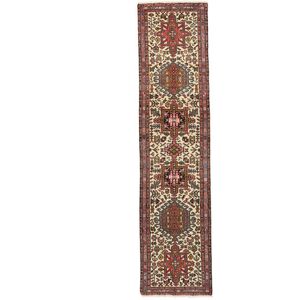 Noue a la main. Origine: Persia / Iran Hamadan Tapis 69X286 Persan Tapis De Laine Rouge Fonce/Noir Petit Tapis