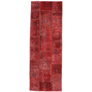 Noue a la main. Origine: Persia / Iran Tapis Patchwork - Persien/Iran 75X213 Tapis De Couloir Rouge Fonce (Laine, Perse/Iran)