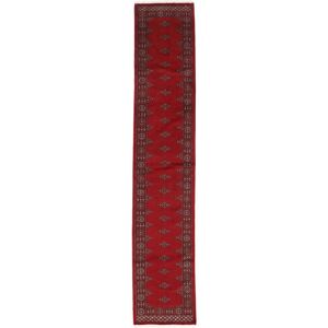 Noue a la main. Origine: Pakistan Tapis Fait Main Pakistan Boukhara 3Ply 76X399 Tapis De Couloir Rouge Fonce/Noir (Laine, Pakistan)