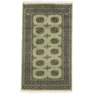 Noue a la main. Origine: Pakistan Fait Main Pakistan Boukhara 2Ply Tapis 96X166 Tapis De Laine Vert Fonce/Vert Petit Tapis