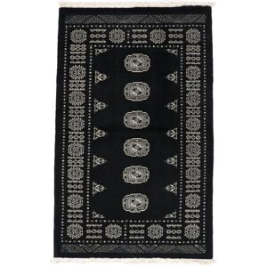 Noue a la main. Origine: Pakistan 96X152 Medaillon Petit Tapis Noir/Gris Fonce Petit