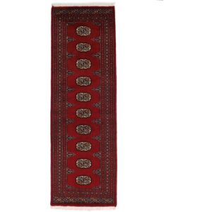 Noue a la main. Origine: Pakistan Tapis Pakistan Boukhara 2Ply Tapis 63X195 Tapis De Couloir Noir/Rouge Fonce (Laine, Pakistan)