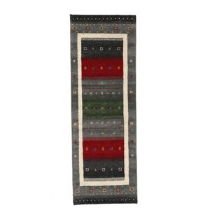 Noue a la main. Origine: India Tapis Gabbeh Indo Fine Tapis 80X250 Tapis De Couloir Noir/Beige (Laine, Inde)