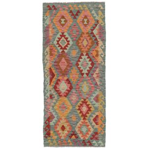 Noue a la main. Origine: Afghanistan 90X206 Tapis D'orient Kilim Afghan Old Style Tapis Tapis De Couloir Marron/Rouge Fonce (Laine, Afghanistan)