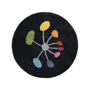 RugVista Flower in the wind Handtufted Tapis - Noir Ø 150