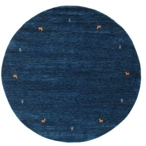 RugVista Gabbeh loom Two Lines Tapis - Bleu fonce Ø 200