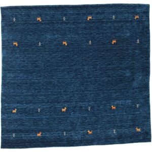 RugVista Gabbeh loom Two Lines Tapis - Bleu fonce 200x200