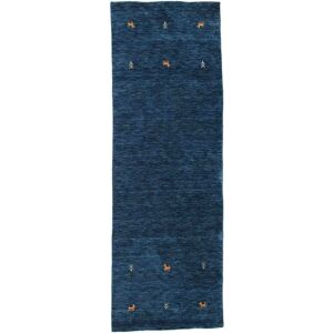 RugVista Gabbeh loom Two Lines Tapis - Bleu fonce 80x250