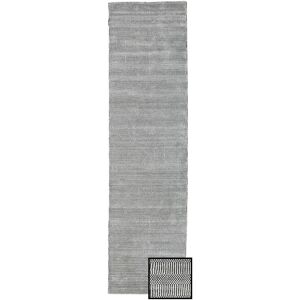 Noue a la main. Origine: India Bambou Grass Tapis - Noir / Gris 80x290